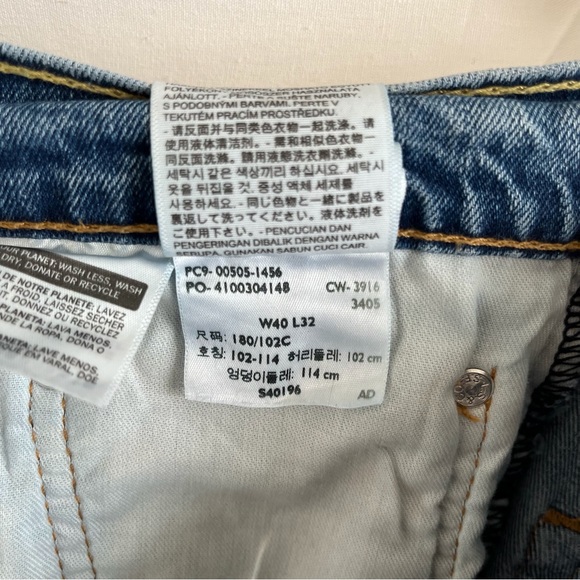 Levi’s Mens 505 Blue Jeans Size 40” Regular Fit Straight Leg - Picture 6 of 10